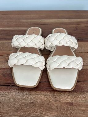 2 Pair of Women’s Cream and Black Time and Tru Braided Flats